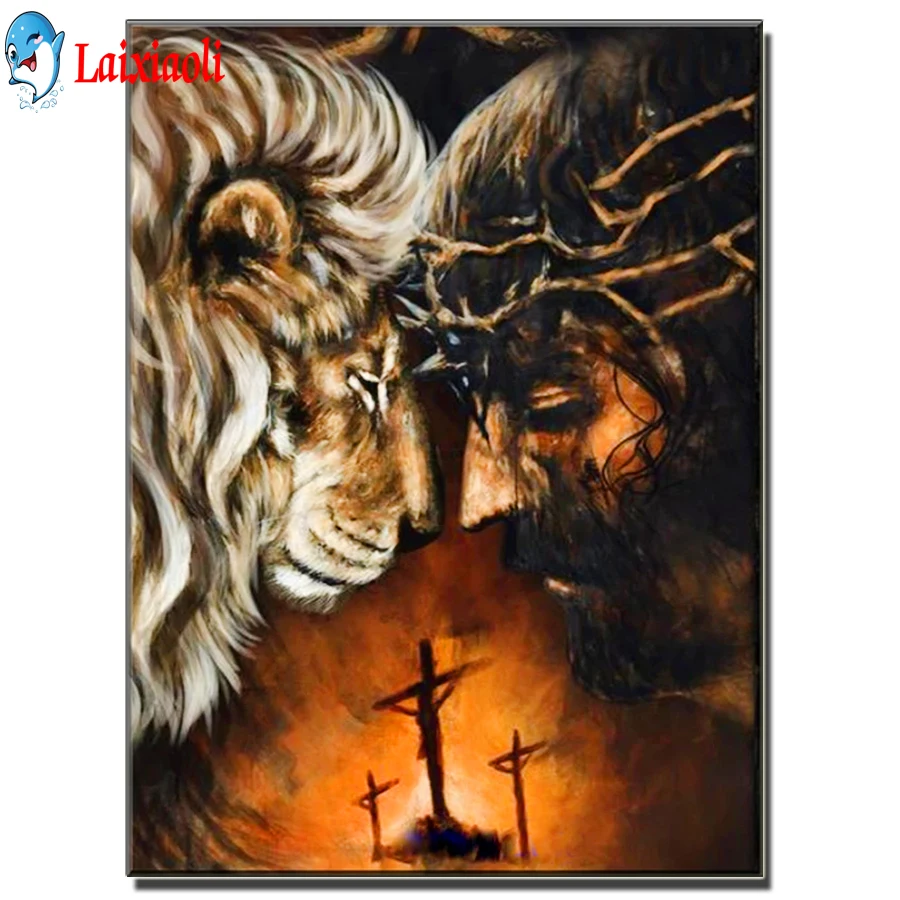 

Алмазная 5d картина «Иисус лев», «сделай сам», мозаика, украшение для дома, вышивка стразами, подарок ручной работы, хобби