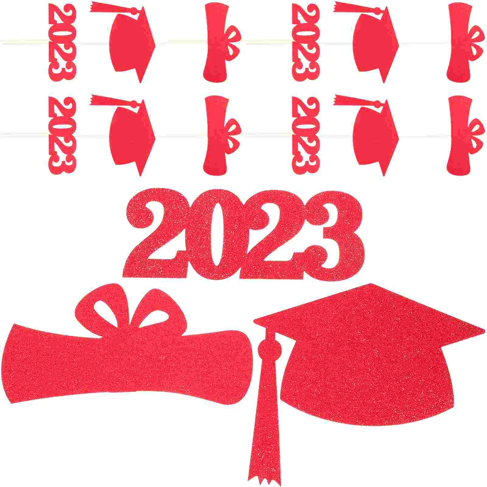 

5 Bags Lightweight Paper Glitter 2023 Creative Grad Flower Centerpiece Sticks Graduation Season Sticks