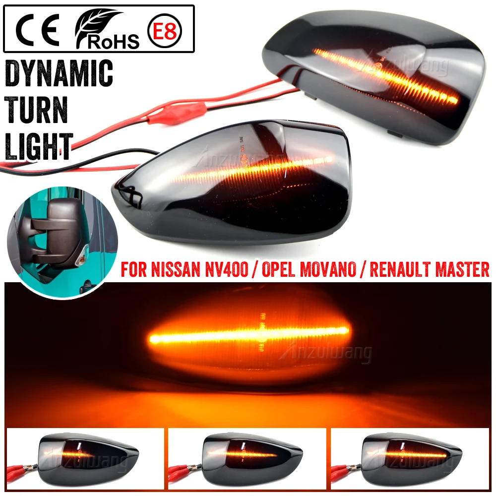 

Fit for Renault Master III 3 EV FV HV JV UV 2010 2011 2012 2013 2014 - 2023 Dynamic LED Side Mirror Turn Light Signal Lamp