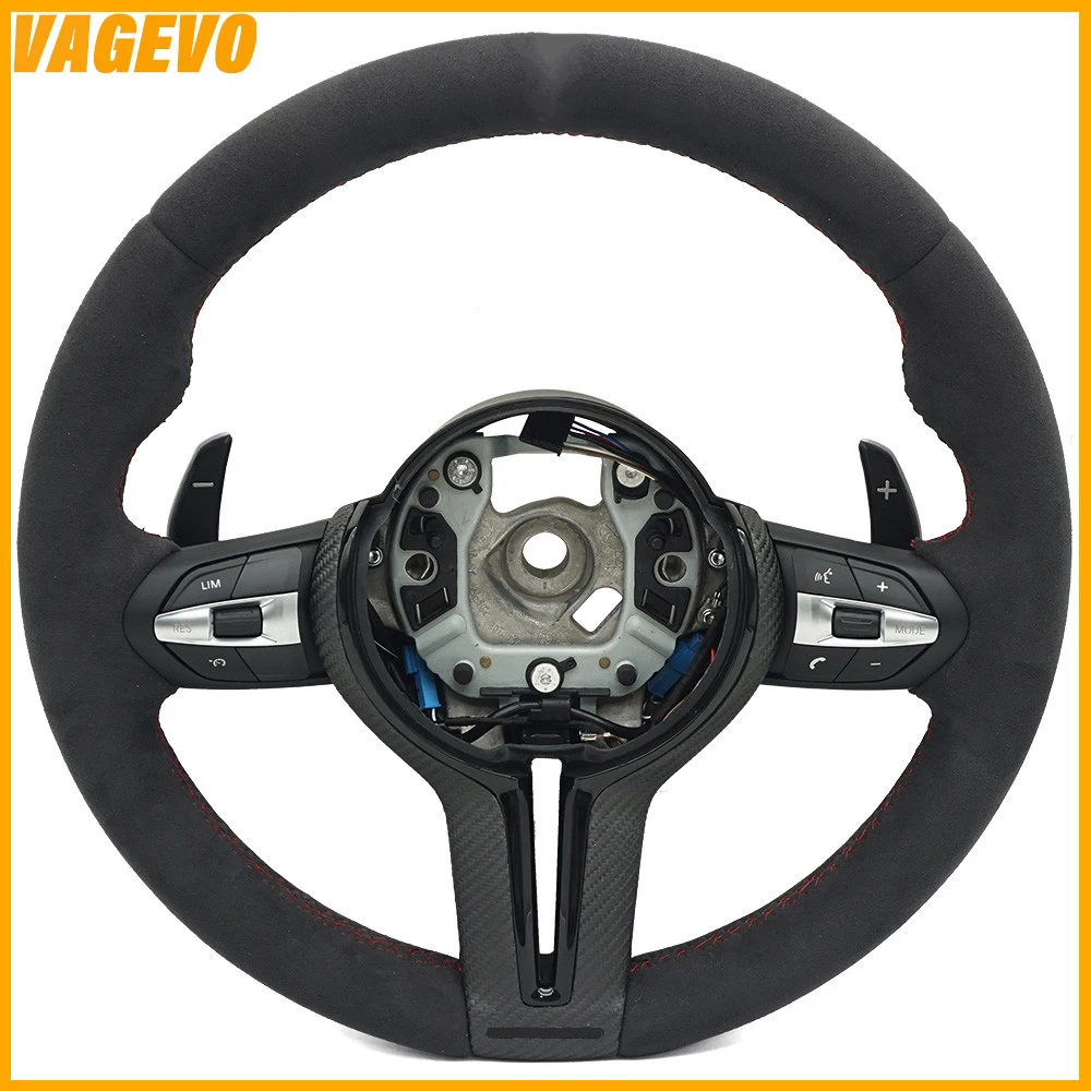 

Спортивный многофункциональный руль из алькантари с красной строчкой для BMW X3 X5 F30 F32 F10 F20 F07 F01 F90 E90 M3 M5 M LOGO