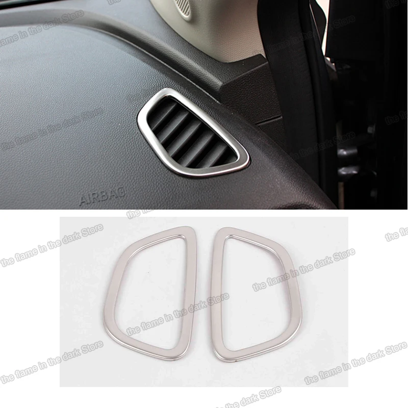 

Lsrtw2017 Stainless Steel Car Dashboard Vent Frame Trims for Chevrolet Cavalier Onix 2020 2021 2022 Interior Accessories Chrome