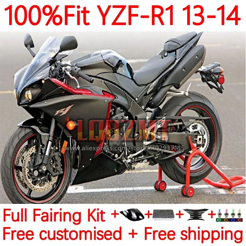 

Глянцевый черный OEM обтекатель для YAMAHA YZF-R1 13-14 YZF R1 R 1 1000 CC YZFR1 2013 2014 1000CC YZF1000 13 14 инжекционная рамка 6No.16