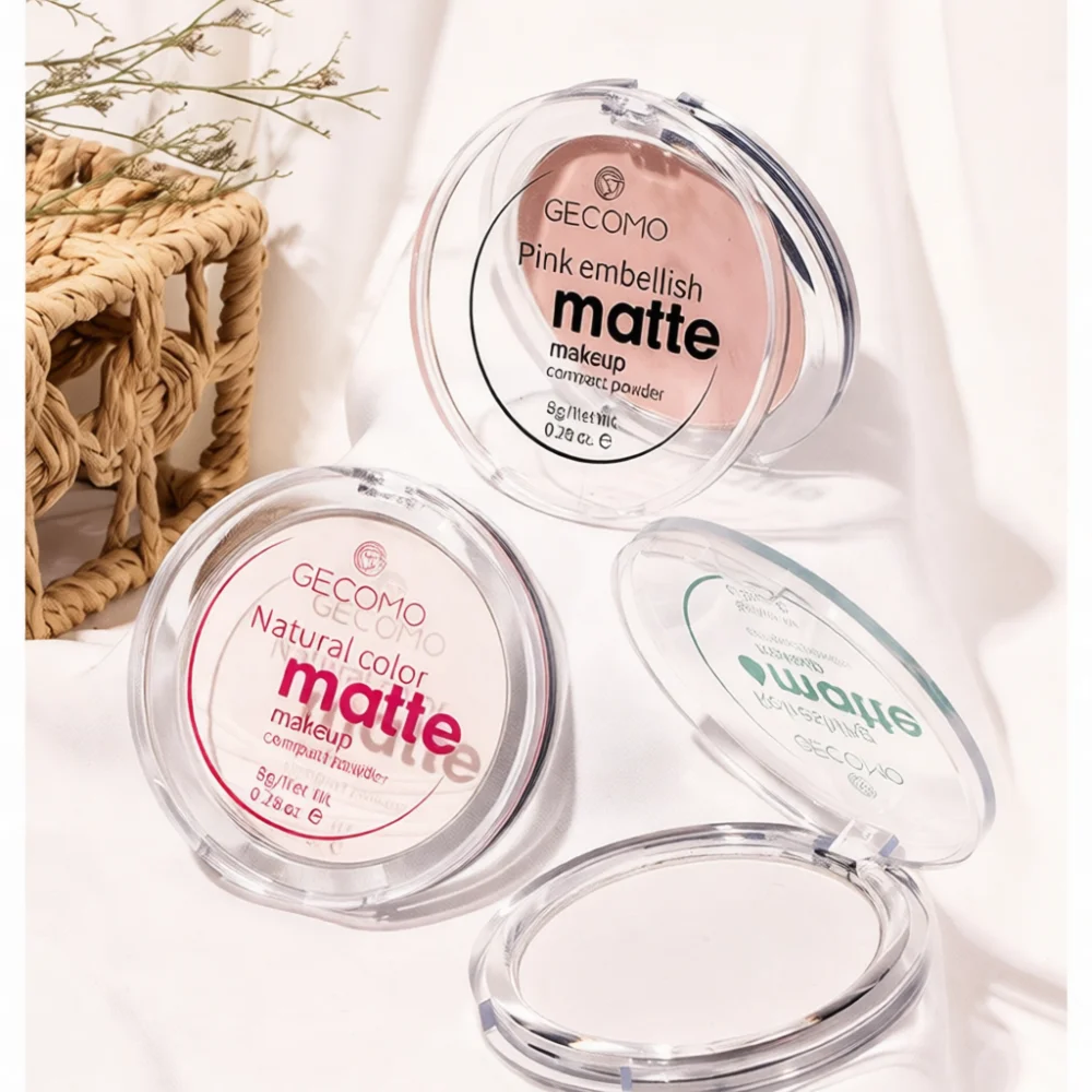Фото GECOMO Banana Setting Powder Водостойкая компактная пудра для контроля жирного блеска, стойкий макияж для лица, консилер с осветляющим эффектом. №1
