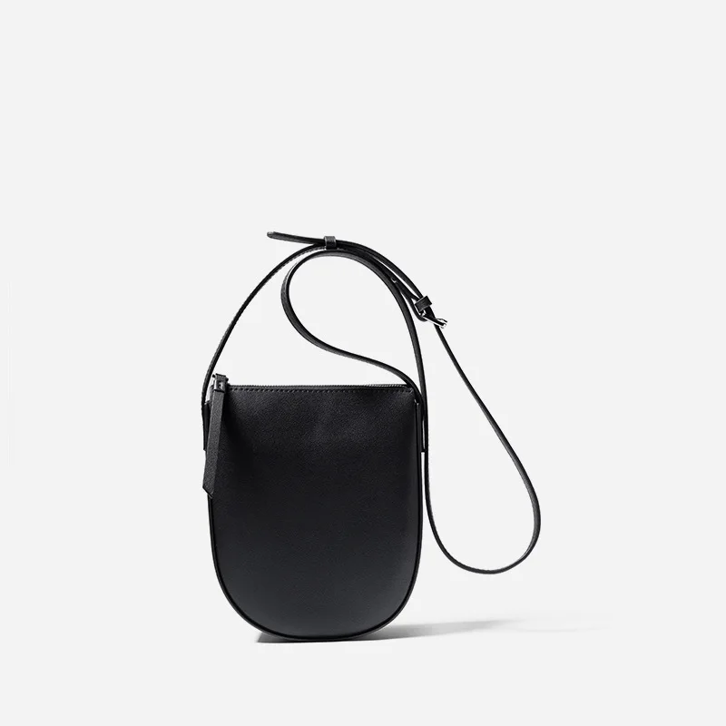 New Simple Shoulder Bag Fashion Crossbody Bag Women's Water Bucket Bag Versatile Genuine Leather Women's Mobile Phone Bag