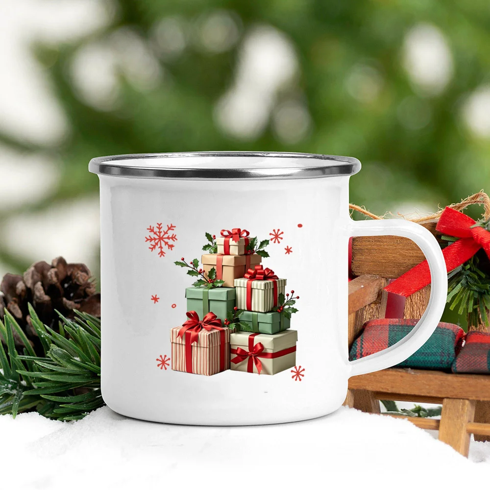 

Детская рождественская кружка с принтом Санта-Оленя, кружка с горячим какао-шоколадом, чашка для питья, рождественский декор, эмалированные кружки, рождественский подарок для детей