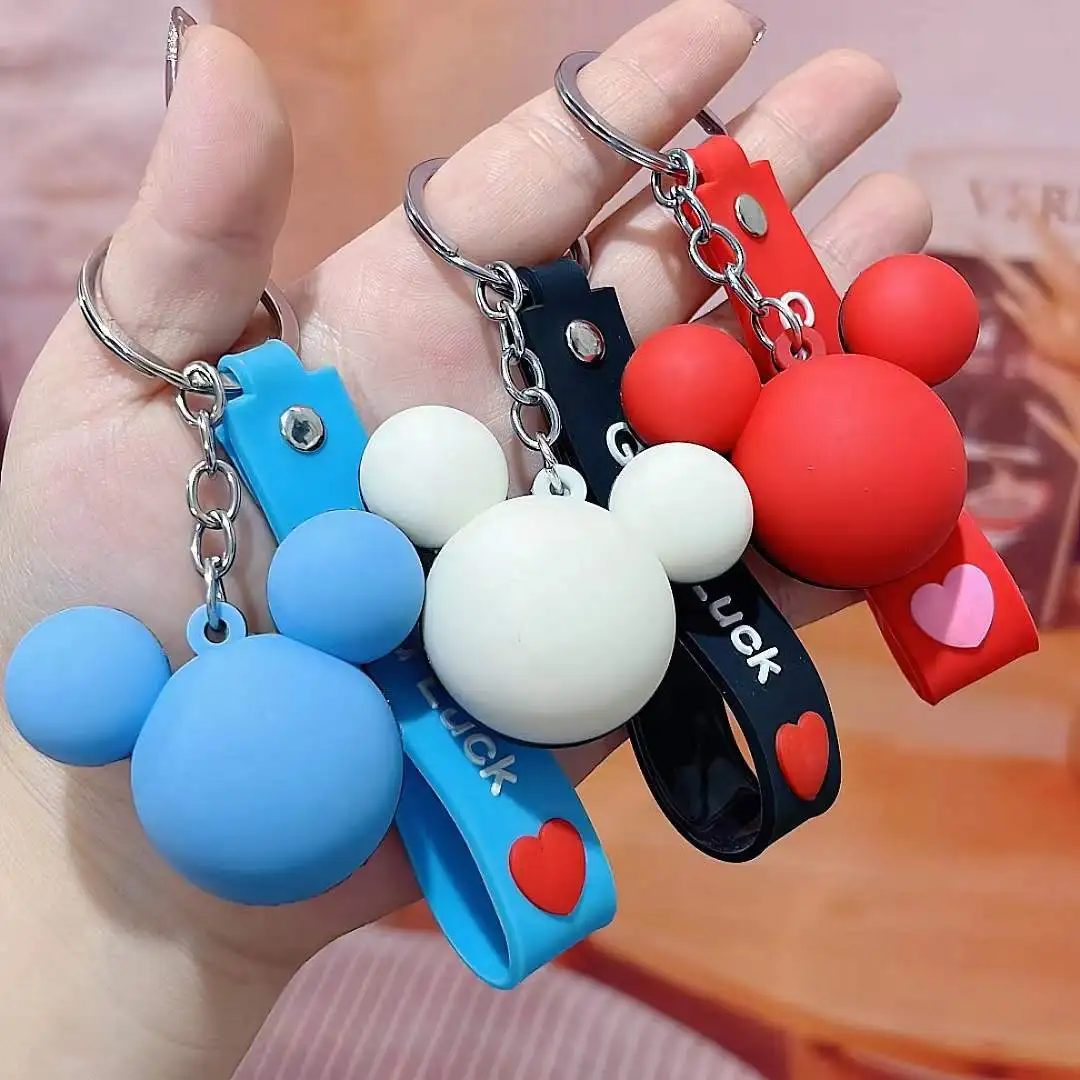 

Cartoon Mickey Head Mickey Mouse Keychain Car Key Chain Pendant Creative Gift Jewelry Simple Ornament Keyring