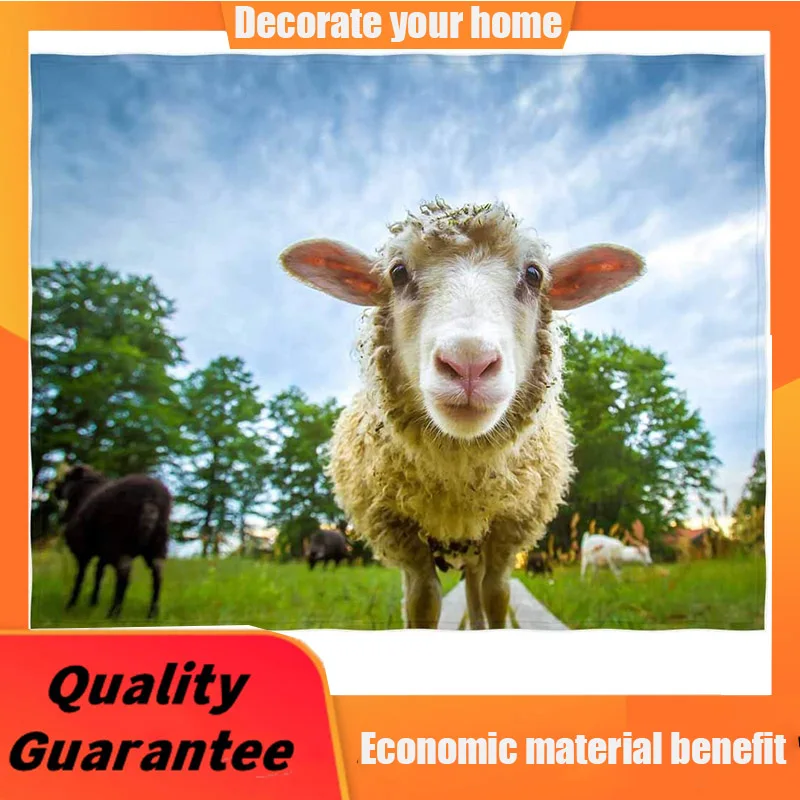 

150x200 cm Blanket Comfort Warmth Soft Cozy Easy Care Machine Wash Cute Sheep Pattern huggle blanket store throw blanket