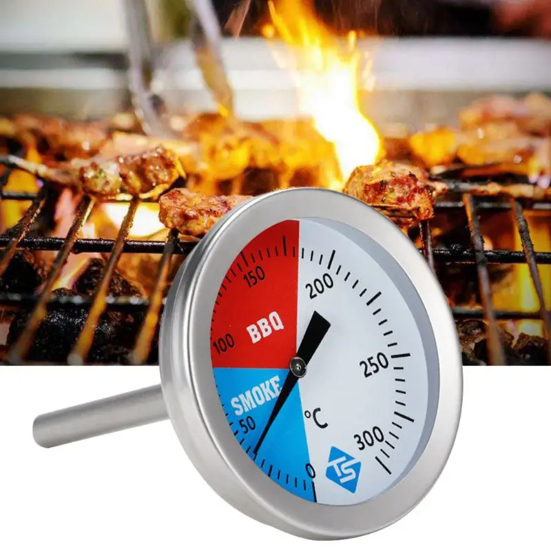 

300 Degree Thermometer BBQ Smoke Grill Oven Temperature Gauge Outdoor Camp Tool 2'' Smoker Temperature Gauge Dropshipping