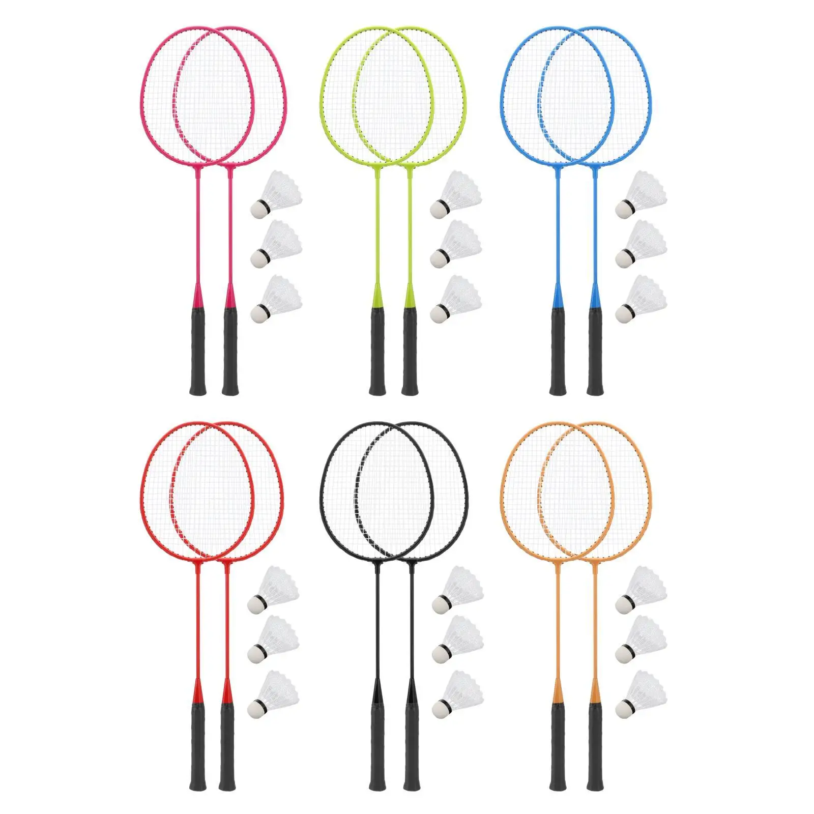 

2Pcs Badminton Rackets with 3 Nylon Balls Professional Badminton Racquets
