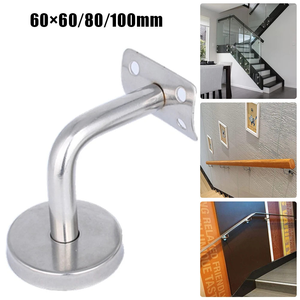 

Stainless Steel Handrail Bracket Wall Holder Handrail Wall Mounted Brackets Supports Stair Accessories Glass Tray