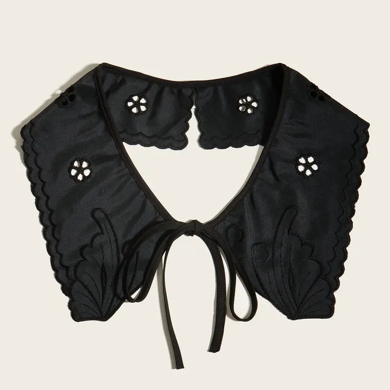 

Sitonjwly Black Fake Collar Shawl for Women Shirt Detachable Collars Shoulder Wraps Scarf Removable False Collar Accessories