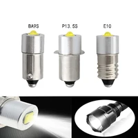 100Pcs Flashlight P13.5S E10 BA9S Base 3W LED Lights High Bright DC 3-12V 6-24V Replacement Bulbs Torches Work Lamp