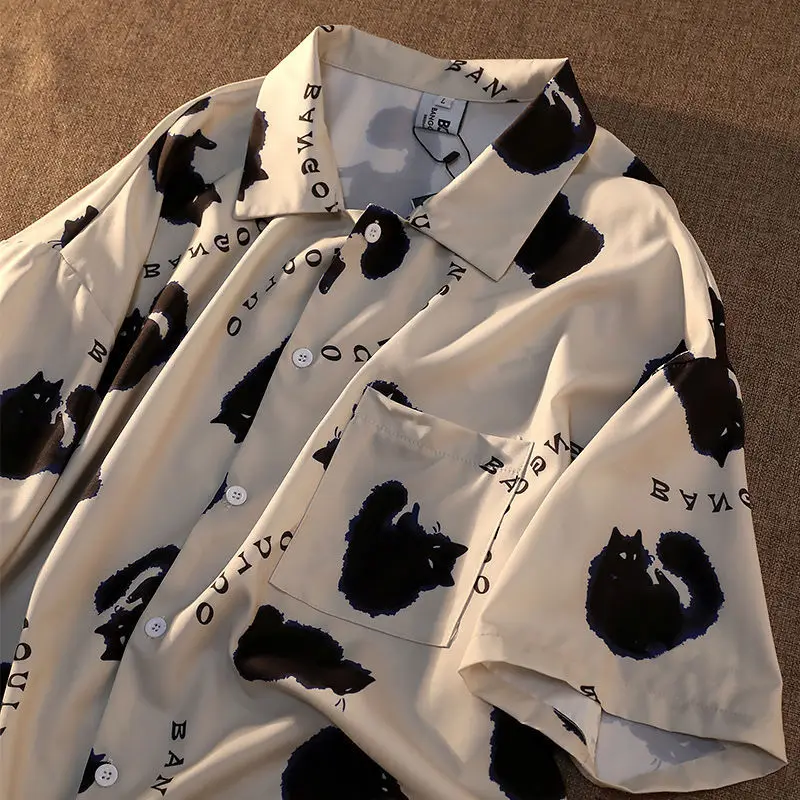 

Graffiti Shirt Street Style Crop Top Women Summer Women's Shirts 2022 Short Sleeve Cool Blouse Korea Shirt for Women