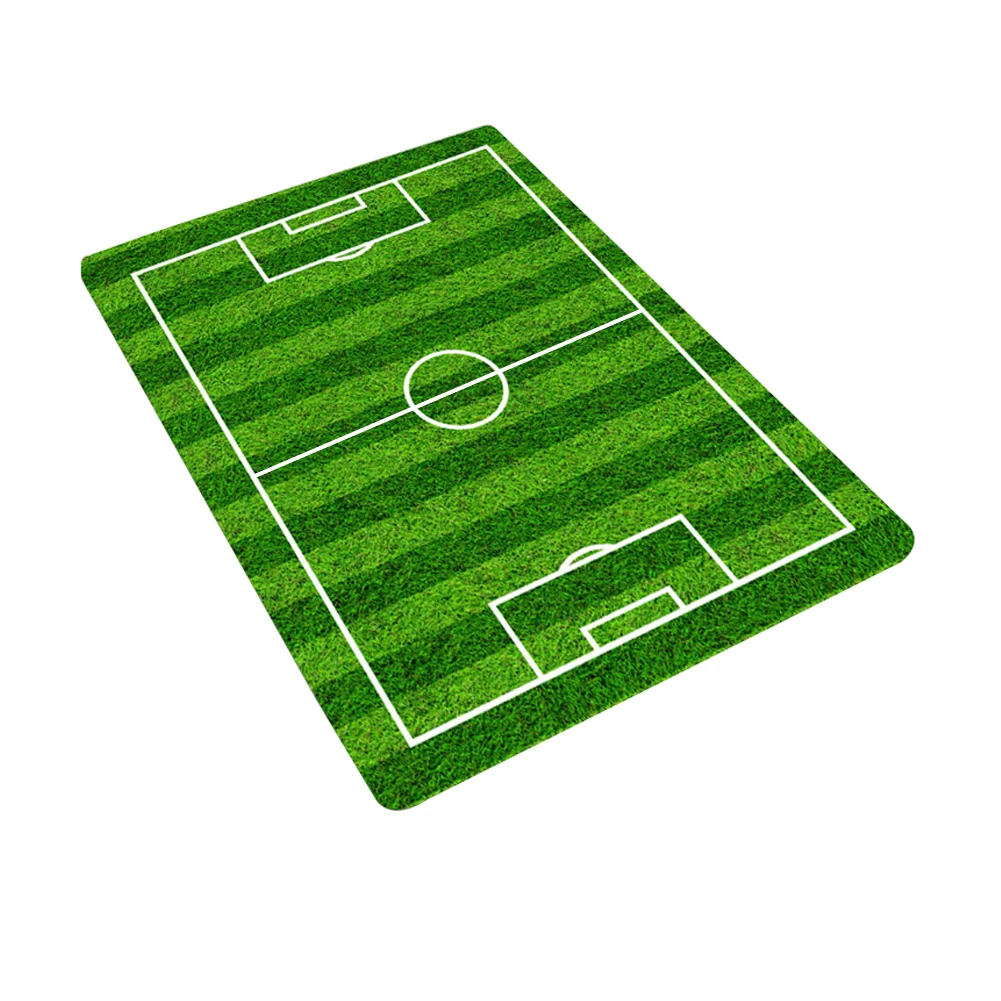 

Home Decoration Carpet Rug Printing Bathroom Mat Living Room Kid Play Flannel Football Field Soft Bedroom Rectangle Anti Slip
