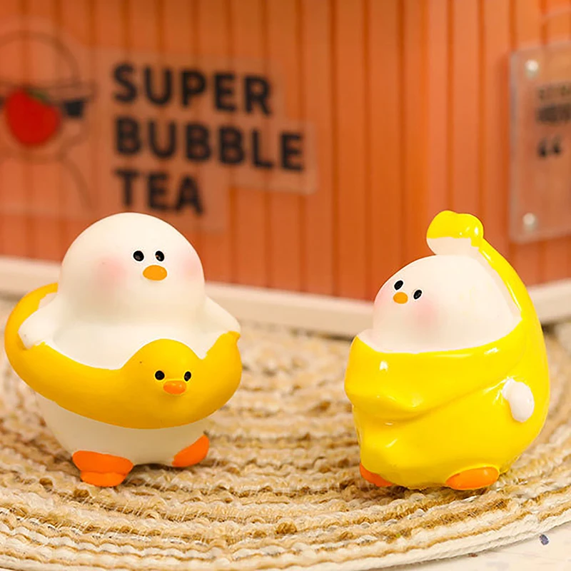 Милая мультяшная маленькая гусиная смола поделки микро ландшафтное украшение