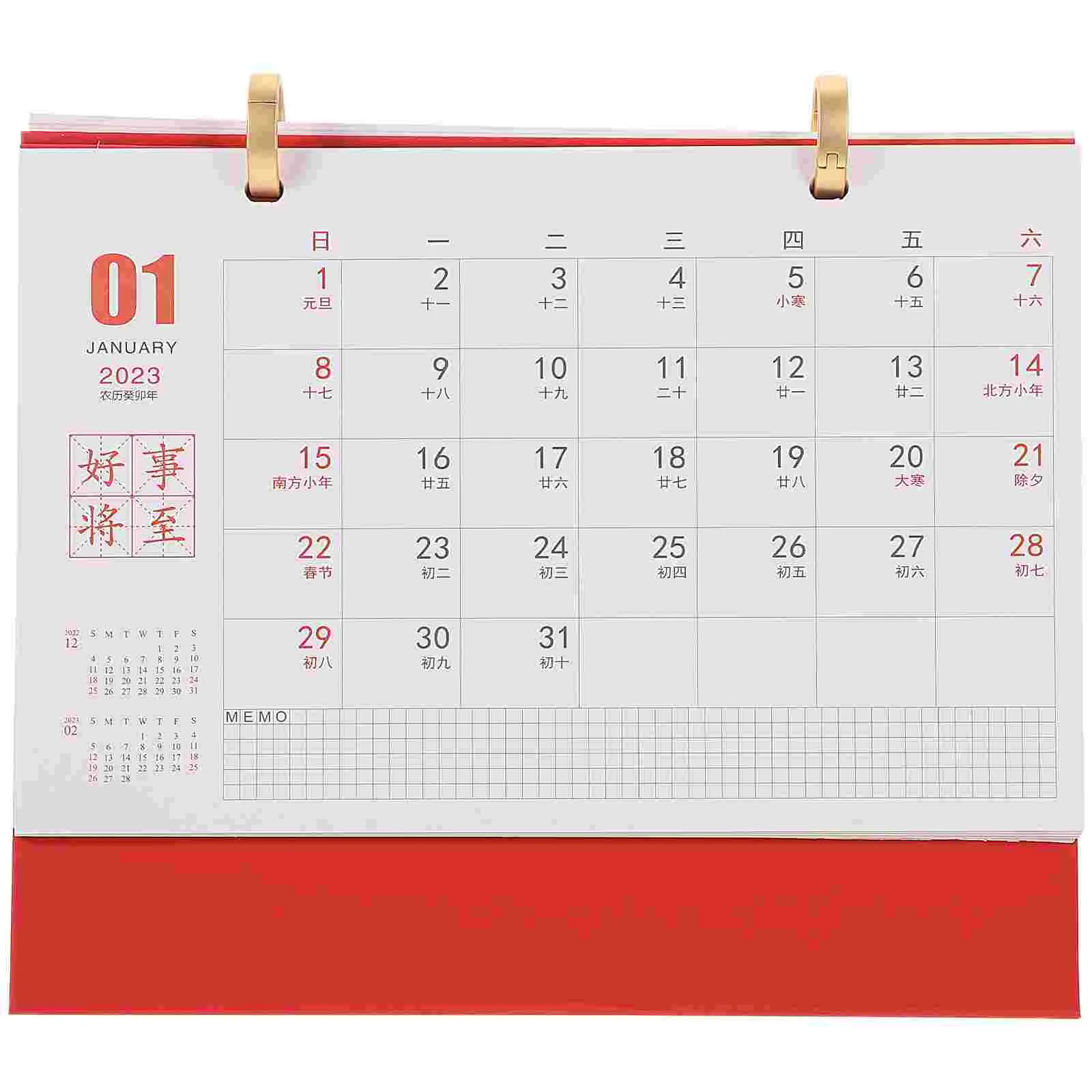 

Calendar 2023 Planner Desk New Year Monthly Standing Desktop Pad Organizerstand Daily Rabbit Zodiac Table Tearable Decor Small