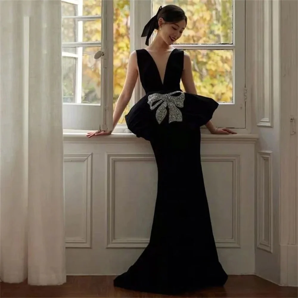 Женское вечернее платье Nittonic черное до пола