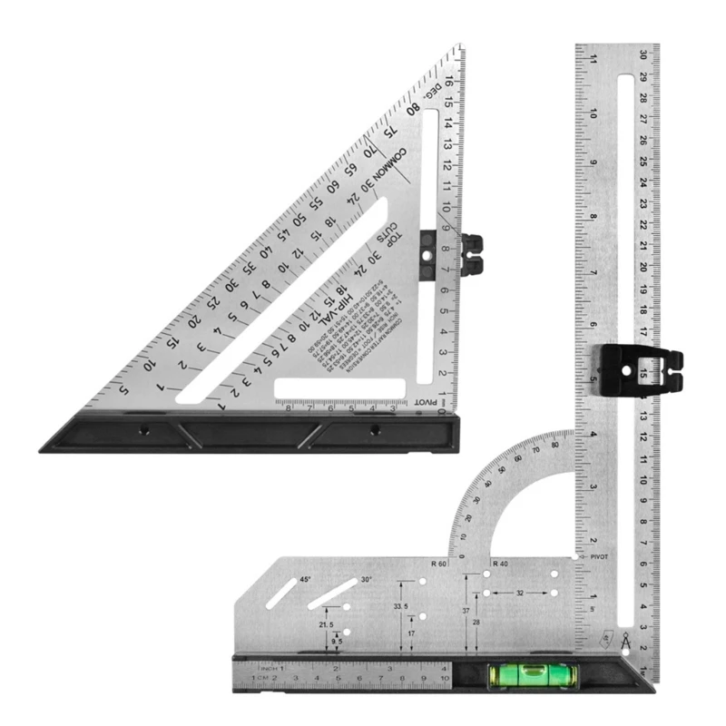

Ruler Woodworking Measurement Tool Carpenter Square Tool Angle Protractor Gauge G2AB