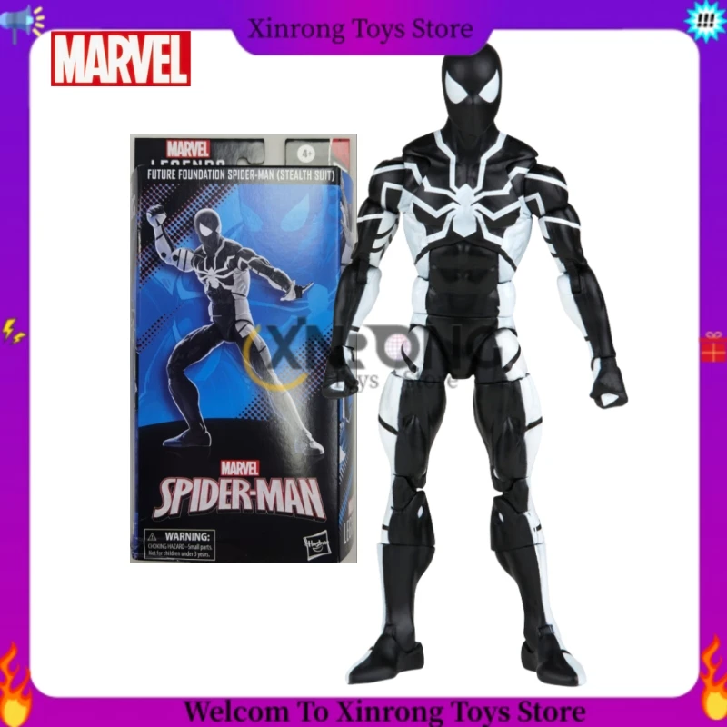 Marvel Legends Future Foundation Spiderman Stealth Suit Black 6 