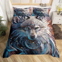 wolf dreamcatcher bedding duvet cover set indian dream catcher animal 3d printed bedspreads for adult kids bedroom decorative
