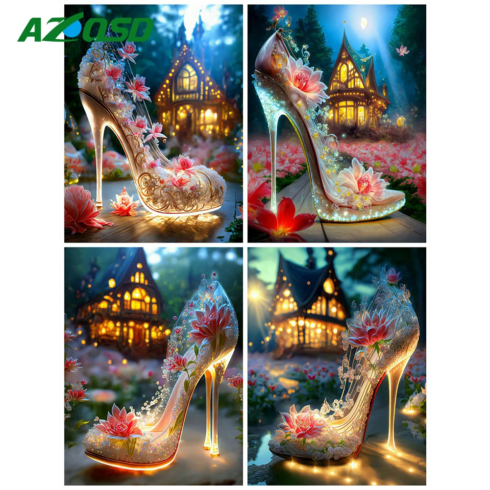 

AZQSD полная алмазная вышивка каблуки вышивка крестом алмазная мозаика пейзаж живопись Цветы декор для дома