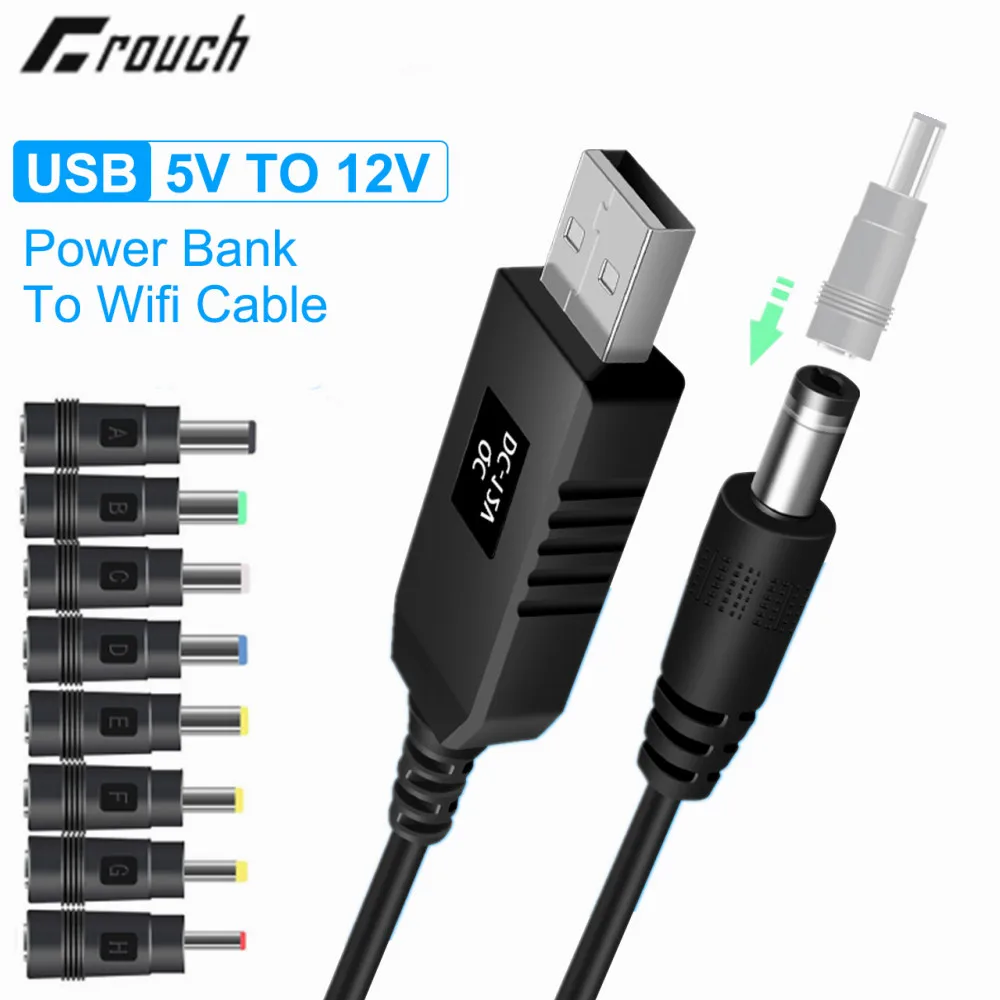 

USB-кабель питания постоянного тока 5 В до 12 в 9 В, повышающий преобразователь, 8 USB адаптер постоянного тока 5,5x2,5 мм, кабель-переходник для Wi-Fi, маршрутизатор внешнего аккумулятора