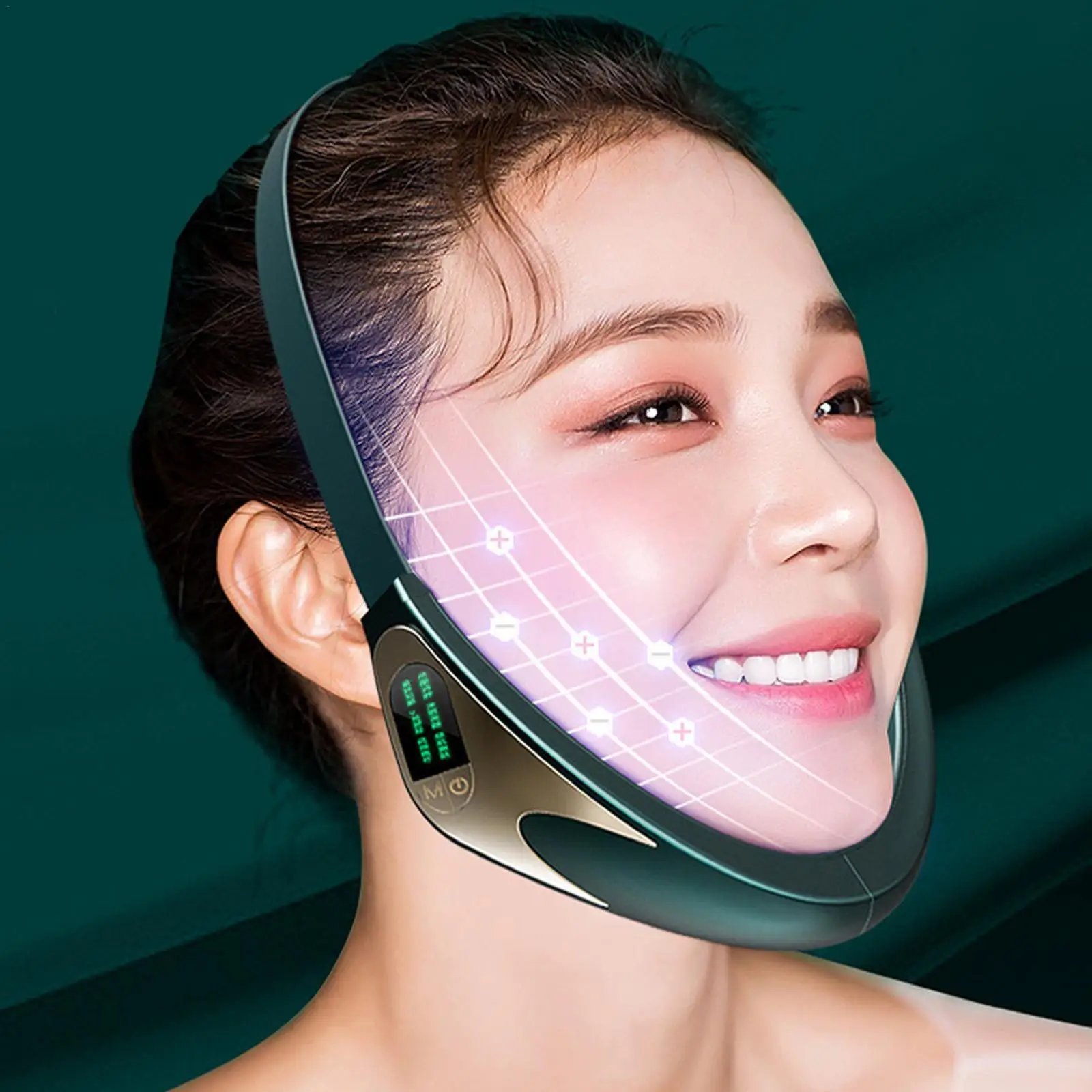 

Electric V-Face Shaping Massager Lifting Neck Anti-Wrinkle Double Skin Shaping Instrument Improving Chin Red Blue-Ray Beaut D2D3