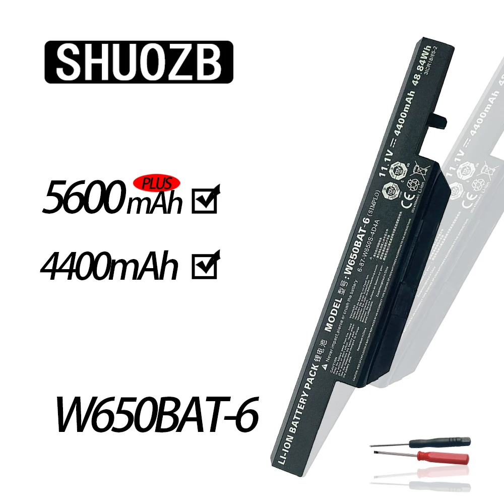 

W650BAT-6 Laptop Battery for Hasee K610C K650D K750D K570N K710C K590C G150SG G150SA G150S G150TC G150MG W650S w650bat 6 W650RB