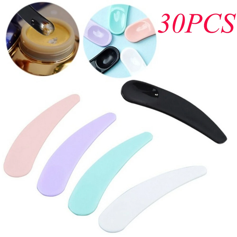 

30pcs Mini Disposable Cosmetic Spatula Plastic Spoon Mask Eye Cream Stick Cosmetic Stirring Stick Beauty Tools Accessories