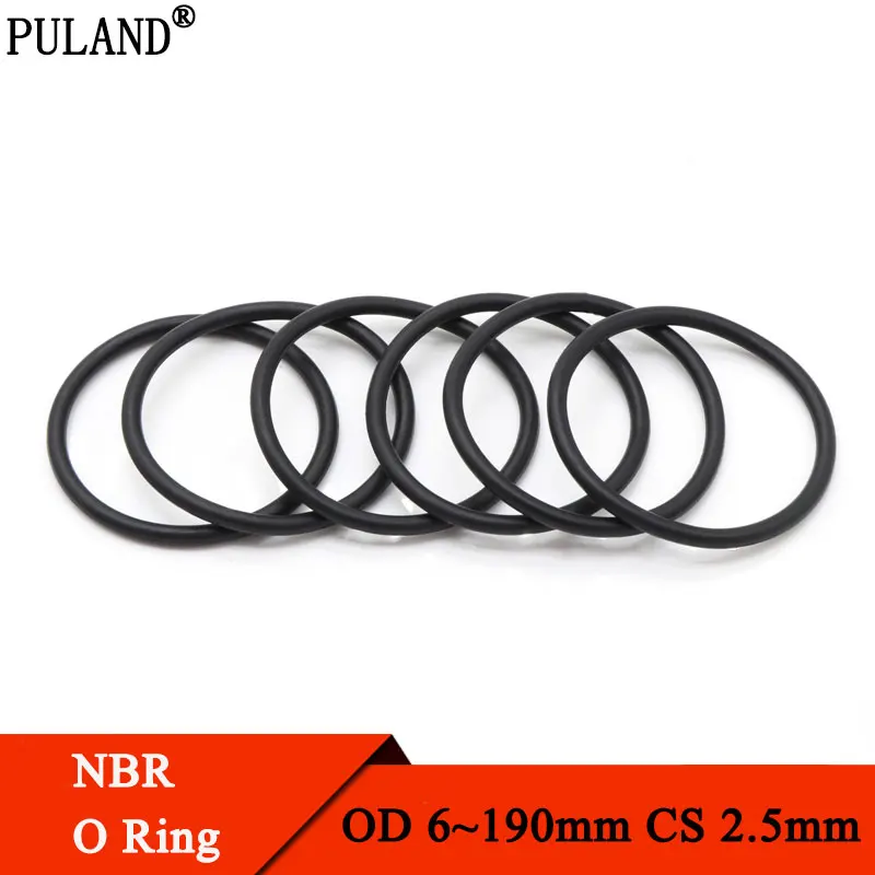 

Уплотнительное кольцо NBR, 10 шт., уплотнительная прокладка, толщина CS 2,5 мм, внешний диаметр 6 ~ 190 мм, нитриловая бутадиеновая резиновая проклад...