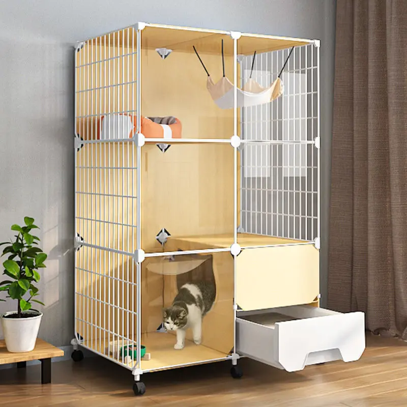 

Клетка для кошек поставляется с закрытой раковиной для кошачьего туалета, внутренняя клетка для кошек, домашняя клетка для кошек с унитазом, интегрированный дом для кошек, домик для кошек