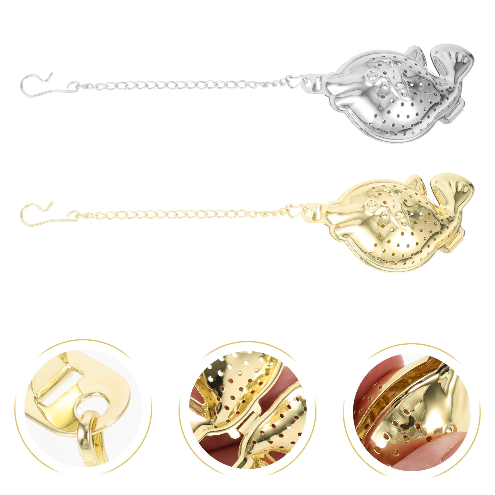 

2pcs Dolphin Shaped Tea Infuser Loose Tea Strainer Convenient Tea Strainer Kitchen Tea Brewing Tool