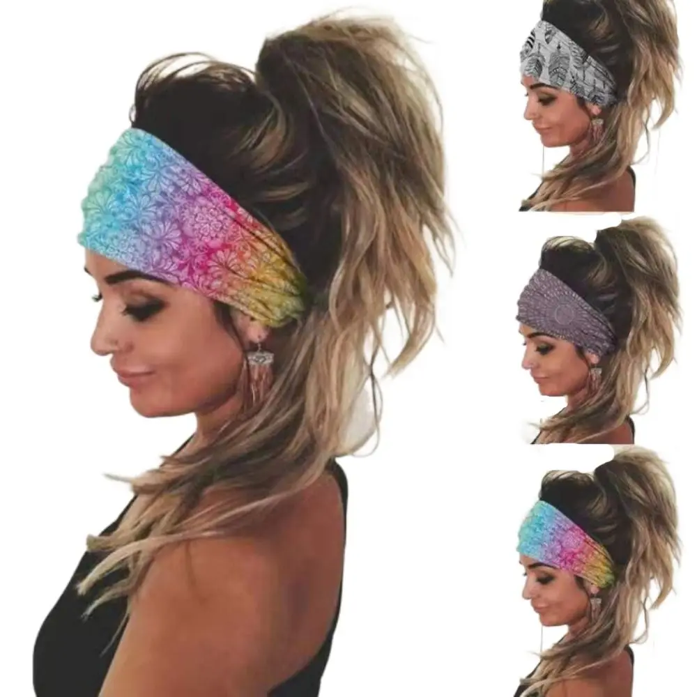 

Sports yoga Hair Band Women Headband Sports Head Wrap Headwear Turban Stretch Sweatband Headband Yoga Bandana Hair Band