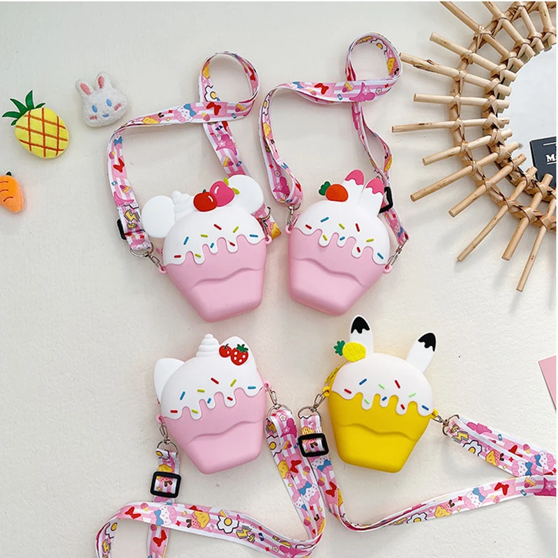 Новая детская силиконовая сумка-мессенджер с милым мороженым мультяшным