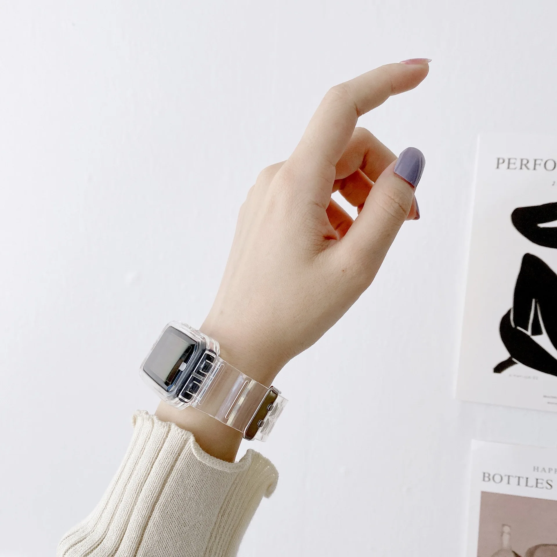 Silicone Strap+Case For Huawei Honor band 6 Transparent watchband Sport Replacement Bracelet for Honor band 6 Protector Case