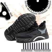trendy fashion mesh breathable sneakers unisex anti smashing anti piercing steel toe cap work safety shoes