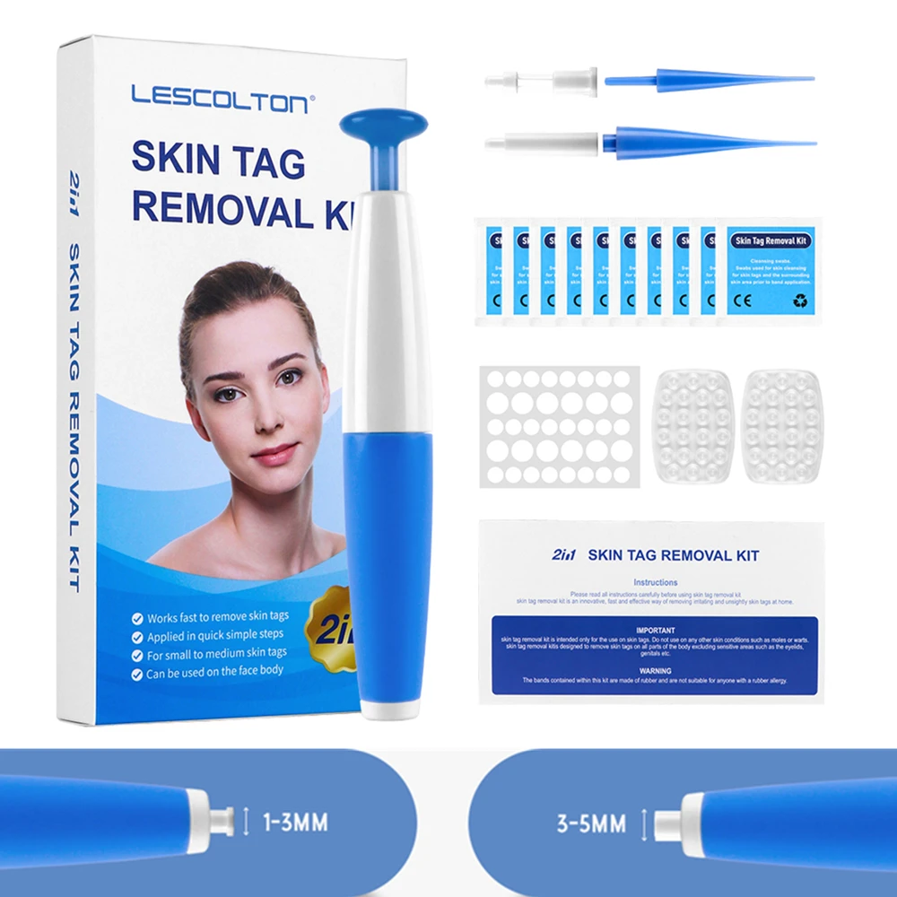 

Lescolton New Auto Skin Tag Remover kit 2 in 1 Painless Mole Wart Spot Skin Tag Removal Kit Body Face Neck Skin Tag Home Use