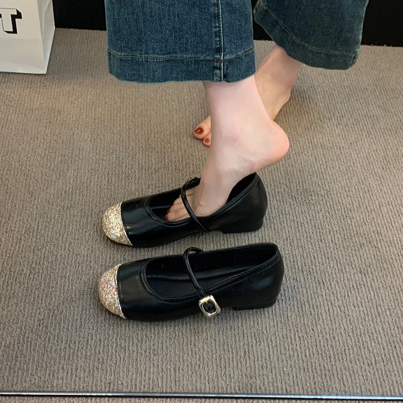 Женские туфли Мэри Джейн 2024 новые однотонные универсальные женские на плоской