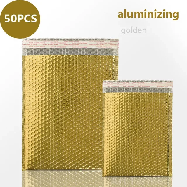 

Золотые самозапечатывающиеся пузырьковые конверты