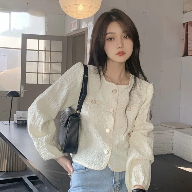 

Блузка женская однотонная в складку, популярная рубашка в стиле ретро с длинным рукавом, модная повседневная нежная весенняя