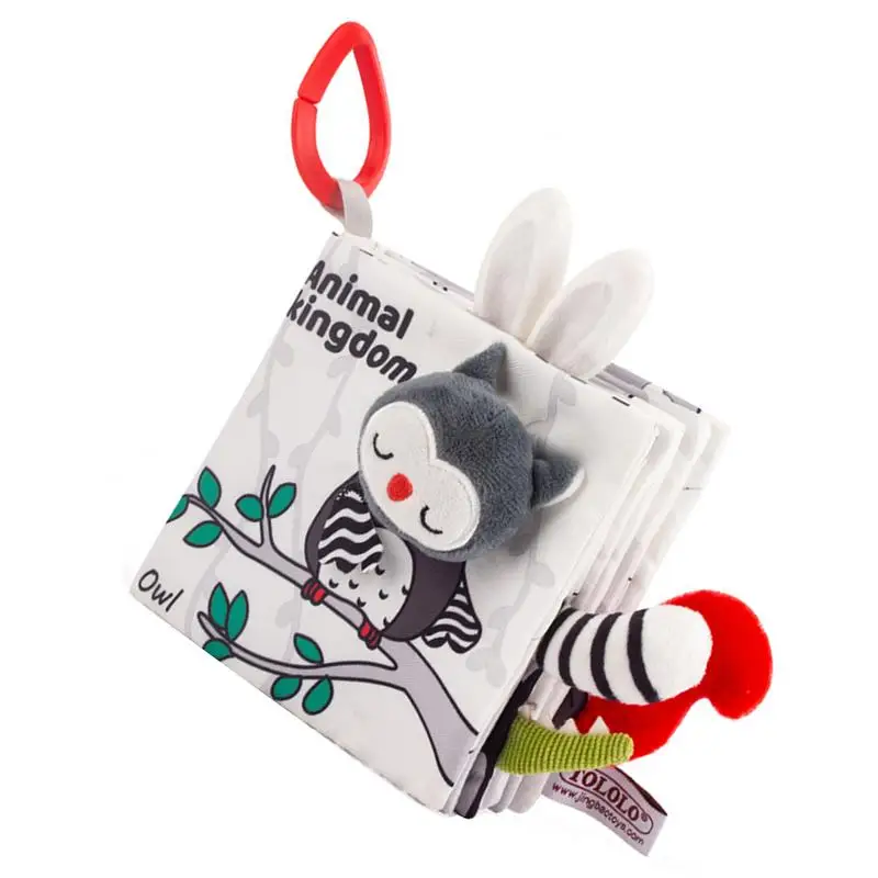 

Soft Tails Animals Book Baby Toys Black White Early Learning Education Toys For Children Cloth Rustle Books For Infant