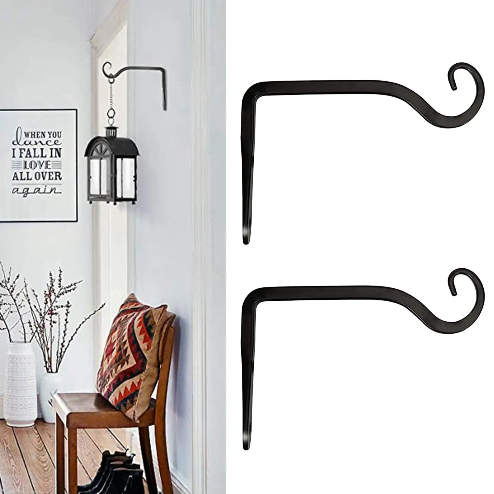 

2x Wall Hanging Bracket 6" Plant Basket Bird Feeder Hanger Hook