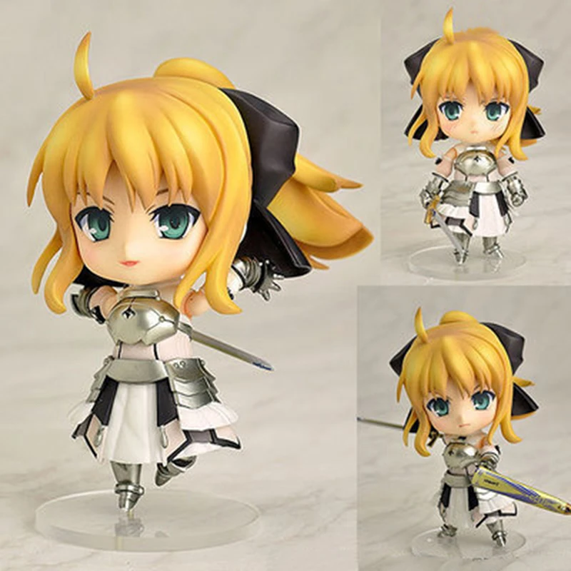 

Anime Lily Fate Stay Night Saber Action Figure Q version Collection Model Toys Cute Doll Gift For Kids Child