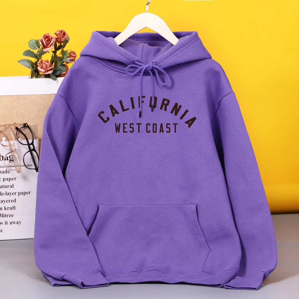 

California West Coast Letter Print Women Sweatshirt Simplicity Casual Hoody Fashion Oversized Hoodie Quality Fleece Clothing