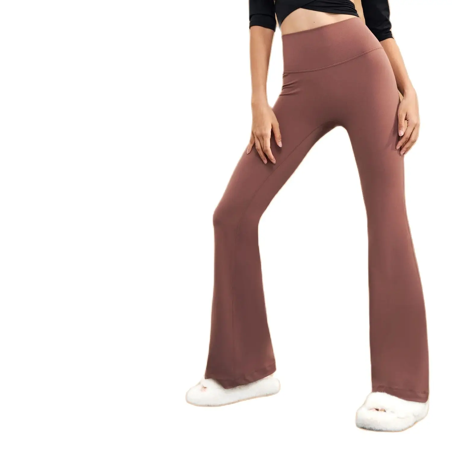 

NCLAGEN женские штаны с высокой талией без ощущений тканевые цельнокроеные штаны для йоги подтягивающие бедра спортивные штаны для тренажерного зала фитнеса с широкими штанинами