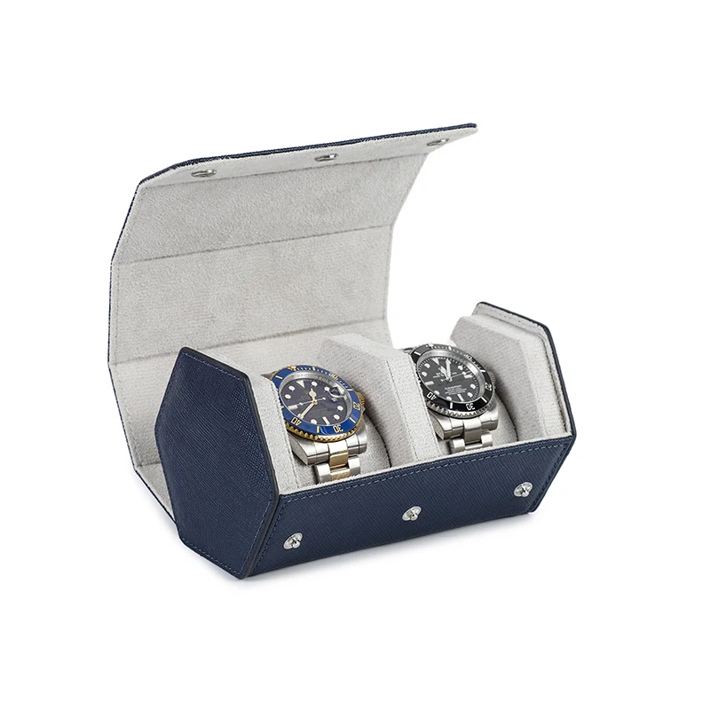 

CONTACTS FAMILY Watch Holder Travel Wrist Jewelry Storage Organizer 2 Watches Roll Case Portable Watch Case