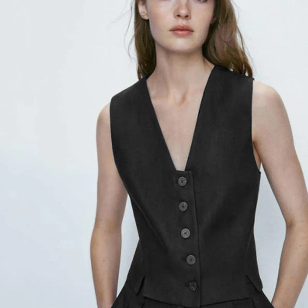 Однобортный женский жилет для работы летняя полярная безрукавка с квадратным