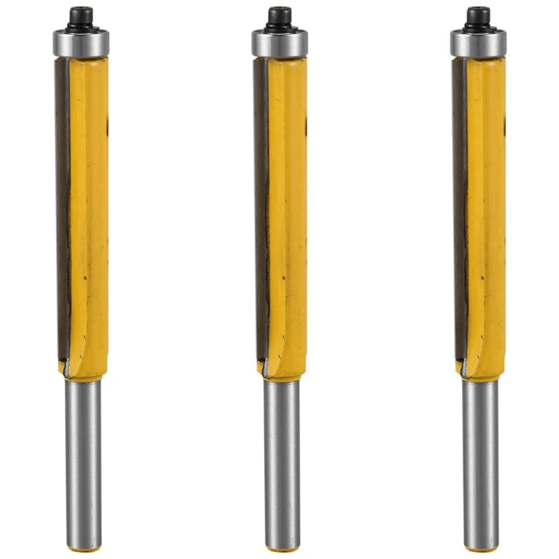 

3X 2 Inch Height Extra Long Flush Trim Router Bit 1/4 Inch X 3/8 Inch Woodworking Milling Cutter For Wood DIY Tool