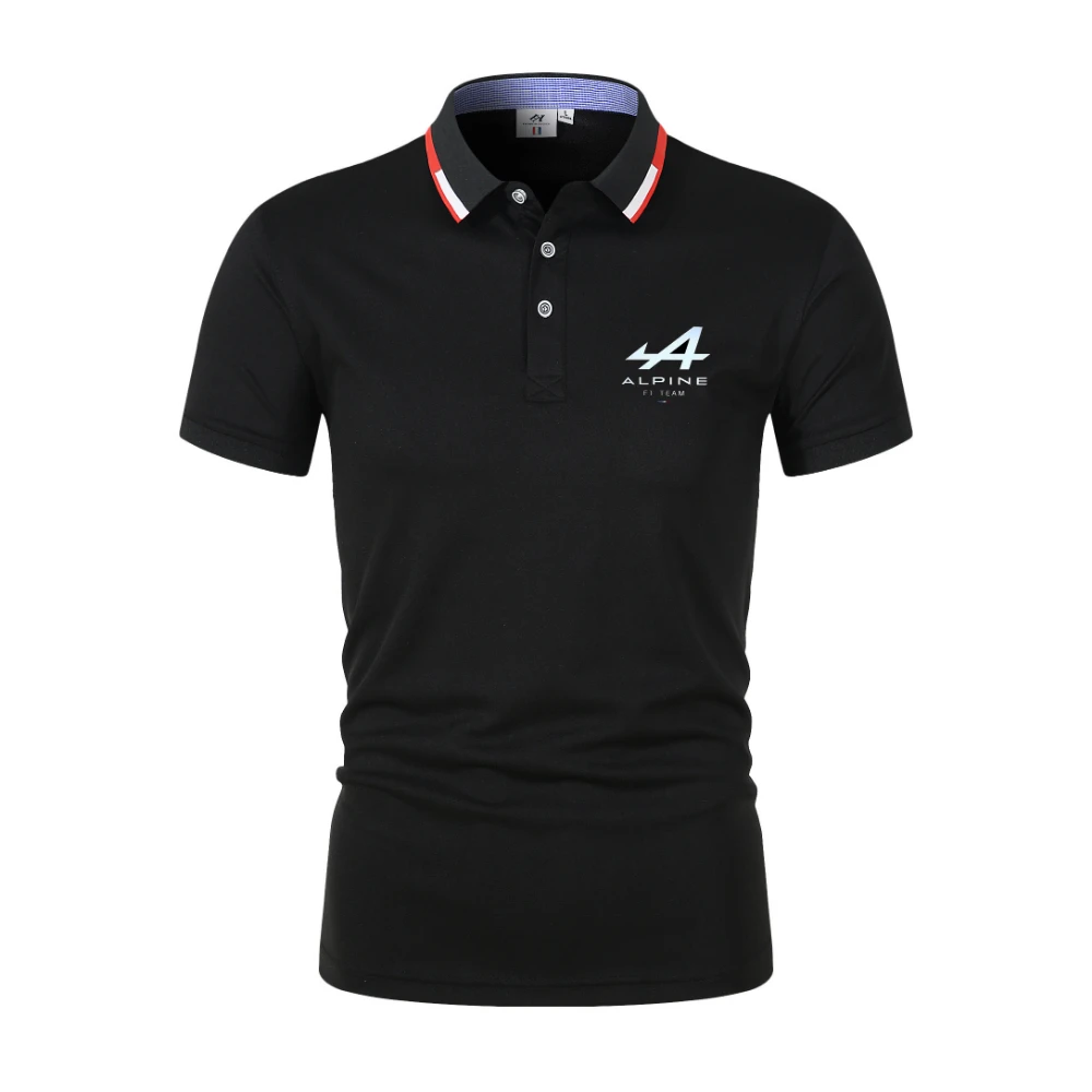 

Summer 2023 Men's Polo Shirts Alpine F1 Team Fernando Alonso Print Polo Shirts Casual Short Sleeve Lapel Shirts Biker Tops