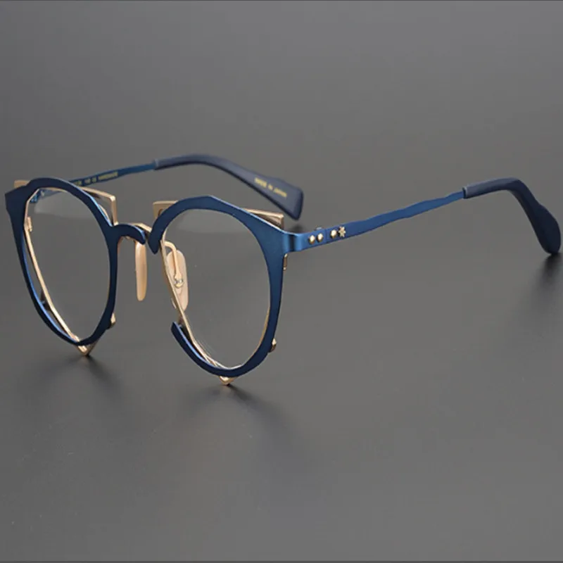 Vintage Japanese Handmade Eyeglasses Men Pure Titanium Myopia Eyewear Frames Prescription Retro Computer Glasses Women Spectacle